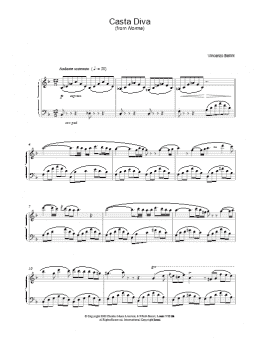 page one of Casta Diva (Piano Solo)