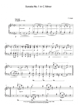 page one of Sonata No. 1 In C Minor (Piano Solo)