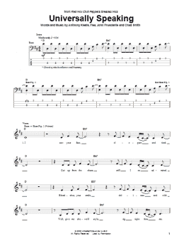 page one of Universally Speaking (Bass Guitar Tab)