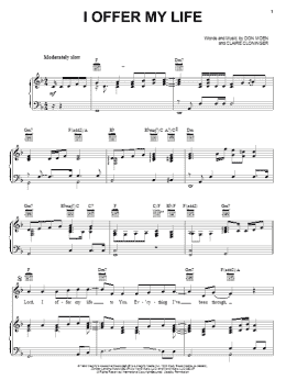 page one of I Offer My Life (Piano, Vocal & Guitar Chords (Right-Hand Melody))