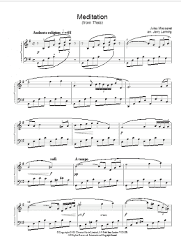 page one of Meditation (from Thais) (abridged version) (Piano Solo)
