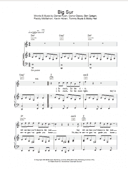 page one of Big Sur (Piano, Vocal & Guitar Chords)