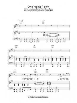page one of One Horse Town (Piano, Vocal & Guitar Chords)