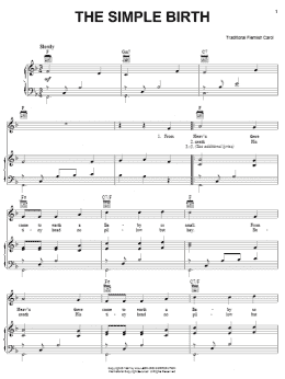 page one of The Simple Birth (Piano, Vocal & Guitar Chords (Right-Hand Melody))
