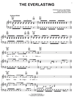 page one of The Everlasting (Piano, Vocal & Guitar Chords (Right-Hand Melody))