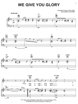 page one of We Give You Glory (Piano, Vocal & Guitar Chords (Right-Hand Melody))