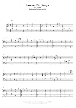 page one of Lascia Ch'io Pianga (from Rinaldo) (Piano Solo)