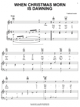 page one of When Christmas Morn Is Dawning (Piano, Vocal & Guitar Chords (Right-Hand Melody))