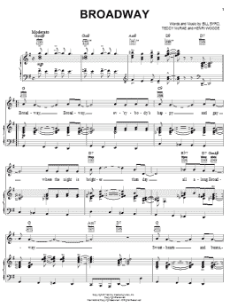 page one of Broadway (Piano, Vocal & Guitar Chords (Right-Hand Melody))