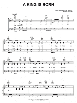 page one of A King Is Born (Piano, Vocal & Guitar Chords (Right-Hand Melody))