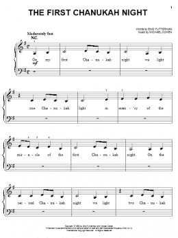 page one of The First Chanukah Night (Easy Piano)