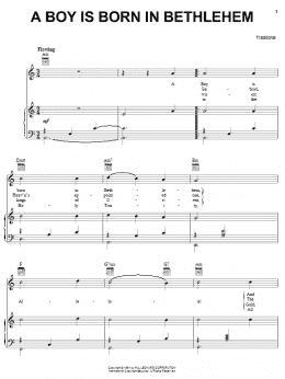 page one of A Boy Is Born In Bethlehem (Piano, Vocal & Guitar Chords (Right-Hand Melody))