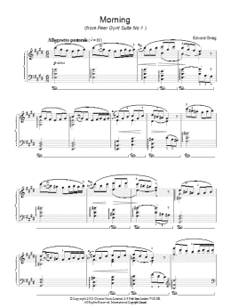 page one of Morning (from Peer Gynt Suite No. 1) (Piano Solo)