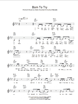 page one of Born To Try (Lead Sheet / Fake Book)
