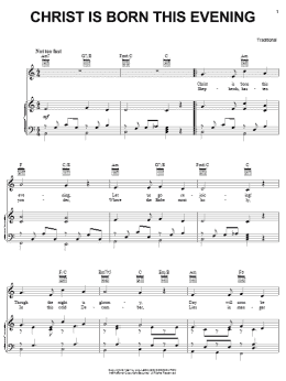 page one of Christ Is Born This Evening (Piano, Vocal & Guitar Chords (Right-Hand Melody))