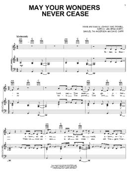 page one of May Wonders Never Cease (Piano, Vocal & Guitar Chords (Right-Hand Melody))