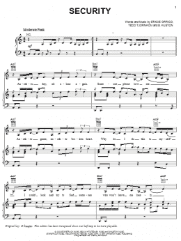 page one of Security (Piano, Vocal & Guitar Chords (Right-Hand Melody))