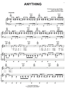 page one of Anything (Piano, Vocal & Guitar Chords (Right-Hand Melody))