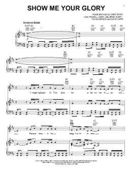 page one of Show Me Your Glory (Piano, Vocal & Guitar Chords (Right-Hand Melody))