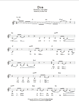 page one of Diva (Lead Sheet / Fake Book)