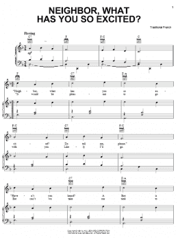 page one of Neighbor, What Has You So Excited? (Piano, Vocal & Guitar Chords (Right-Hand Melody))