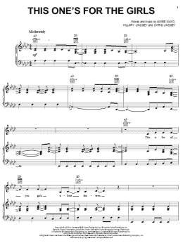 page one of This One's For The Girls (Piano, Vocal & Guitar Chords (Right-Hand Melody))