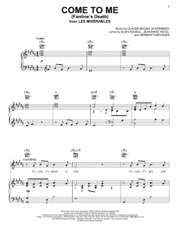 page one of Come To Me (Fantine's Death) (Piano, Vocal & Guitar Chords (Right-Hand Melody))