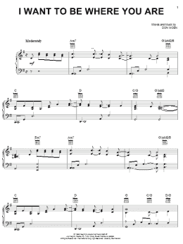 page one of I Want To Be Where You Are (Piano, Vocal & Guitar Chords (Right-Hand Melody))