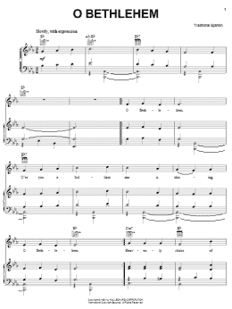 page one of O Bethlehem (Piano, Vocal & Guitar Chords (Right-Hand Melody))