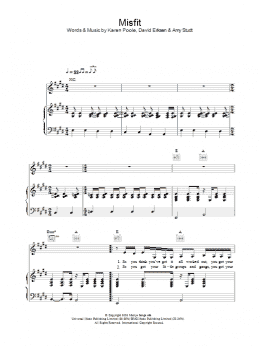 page one of Misfit (Piano, Vocal & Guitar Chords)