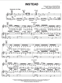 page one of Instead (Piano, Vocal & Guitar Chords (Right-Hand Melody))