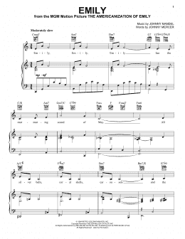 page one of Emily (Piano, Vocal & Guitar Chords (Right-Hand Melody))
