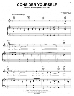 page one of Consider Yourself (Piano, Vocal & Guitar Chords (Right-Hand Melody))