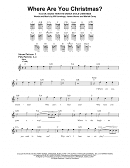 page one of Where Are You Christmas? (from How The Grinch Stole Christmas) (Easy Guitar)