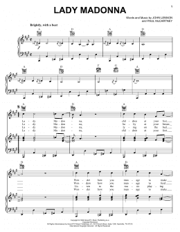 page one of Lady Madonna (Piano, Vocal & Guitar Chords (Right-Hand Melody))