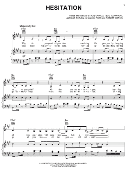 page one of Hesitation (Piano, Vocal & Guitar Chords (Right-Hand Melody))