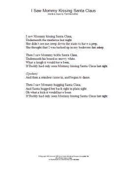 page one of I Saw Mommy Kissing Santa Claus (Lyrics Only)