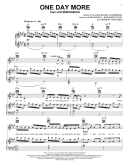 page one of One Day More (from Les Miserables) (Piano, Vocal & Guitar Chords (Right-Hand Melody))