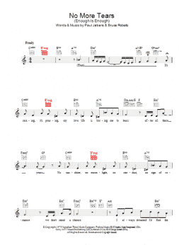page one of No More Tears (Lead Sheet / Fake Book)