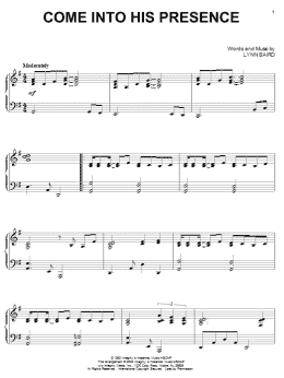 page one of Come Into His Presence (Piano Solo)