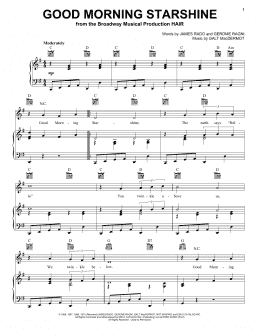 page one of Good Morning Starshine (Piano, Vocal & Guitar Chords (Right-Hand Melody))