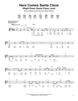 page one of Here Comes Santa Claus (Right Down Santa Claus Lane) (Easy Guitar)