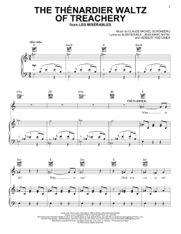 page one of The Thénardier Waltz Of Treachery (from Les Miserables) (Piano, Vocal & Guitar Chords (Right-Hand Melody))
