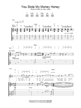 page one of You Stole My Money Honey (Guitar Tab)