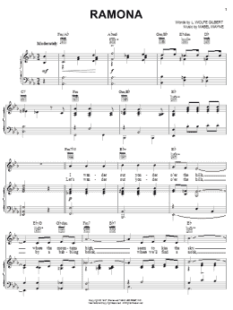 page one of Ramona (Piano, Vocal & Guitar Chords (Right-Hand Melody))