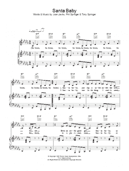 page one of Santa Baby (Piano, Vocal & Guitar Chords)