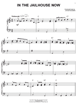 page one of In The Jailhouse Now (Easy Piano)
