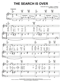 page one of The Search Is Over (Piano, Vocal & Guitar Chords (Right-Hand Melody))