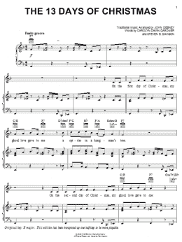 page one of The 13 Days Of Christmas (Piano, Vocal & Guitar Chords (Right-Hand Melody))