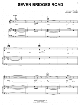 page one of Seven Bridges Road (Piano, Vocal & Guitar Chords (Right-Hand Melody))